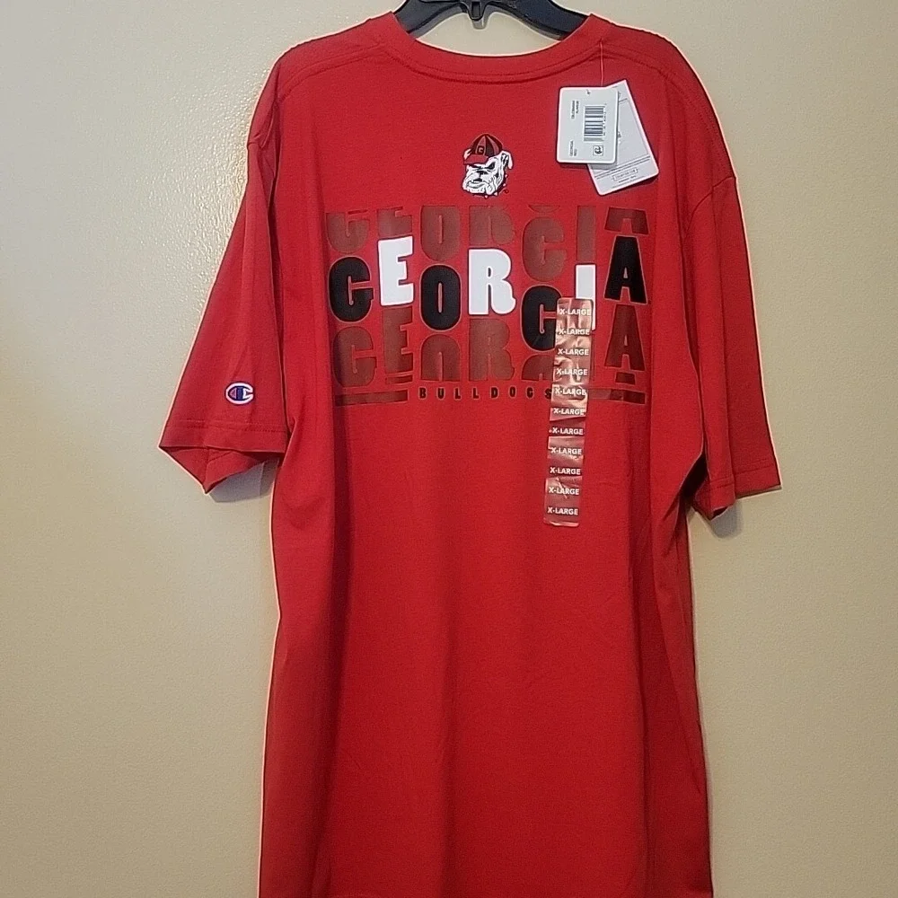 NEW Champion Georgia Bulldogs Shirt Adult Extra Large Red Short Sleeve Crewneck - Picture 3 of 13